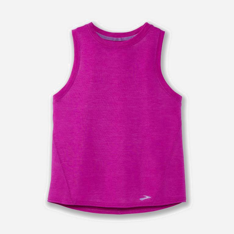 Brooks Distance NZ - Women's Running Tank Top - Heather Magenta (60843-OTYM)